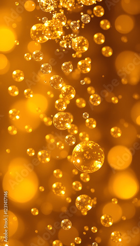 Soft Focus Sparkling Bubbles in Golden Hue