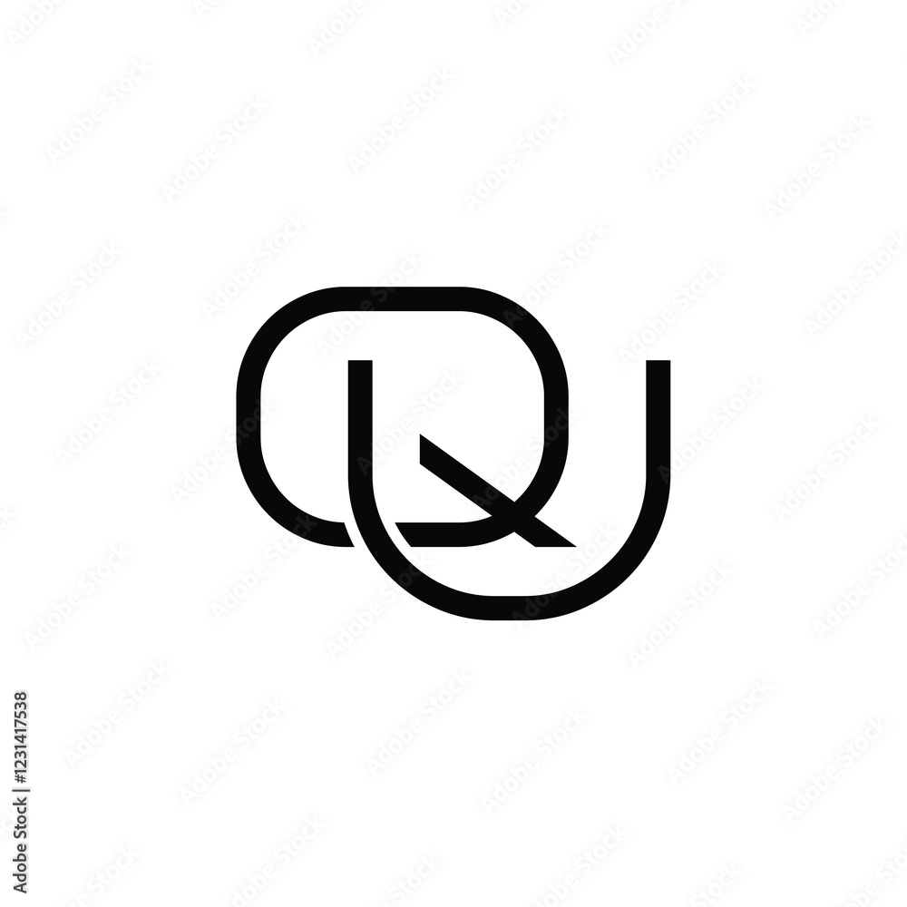 QU monogram logo design letter text name symbol monochrome logotype alphabet character simple logo QU monogram logo design letter text name symbol monochrome logotype alphabet character simple logo