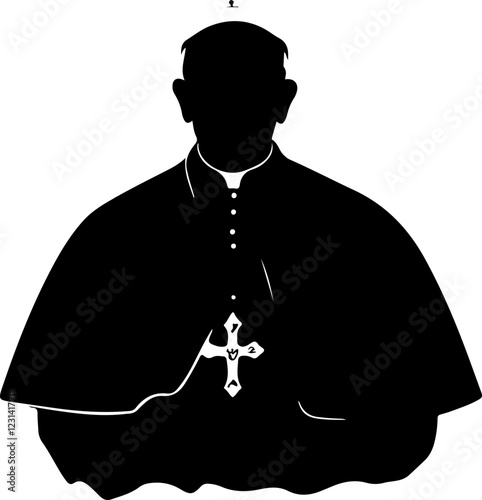 Silhouette of a Pope Figure