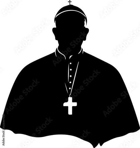 Silhouette of a Pope Figure