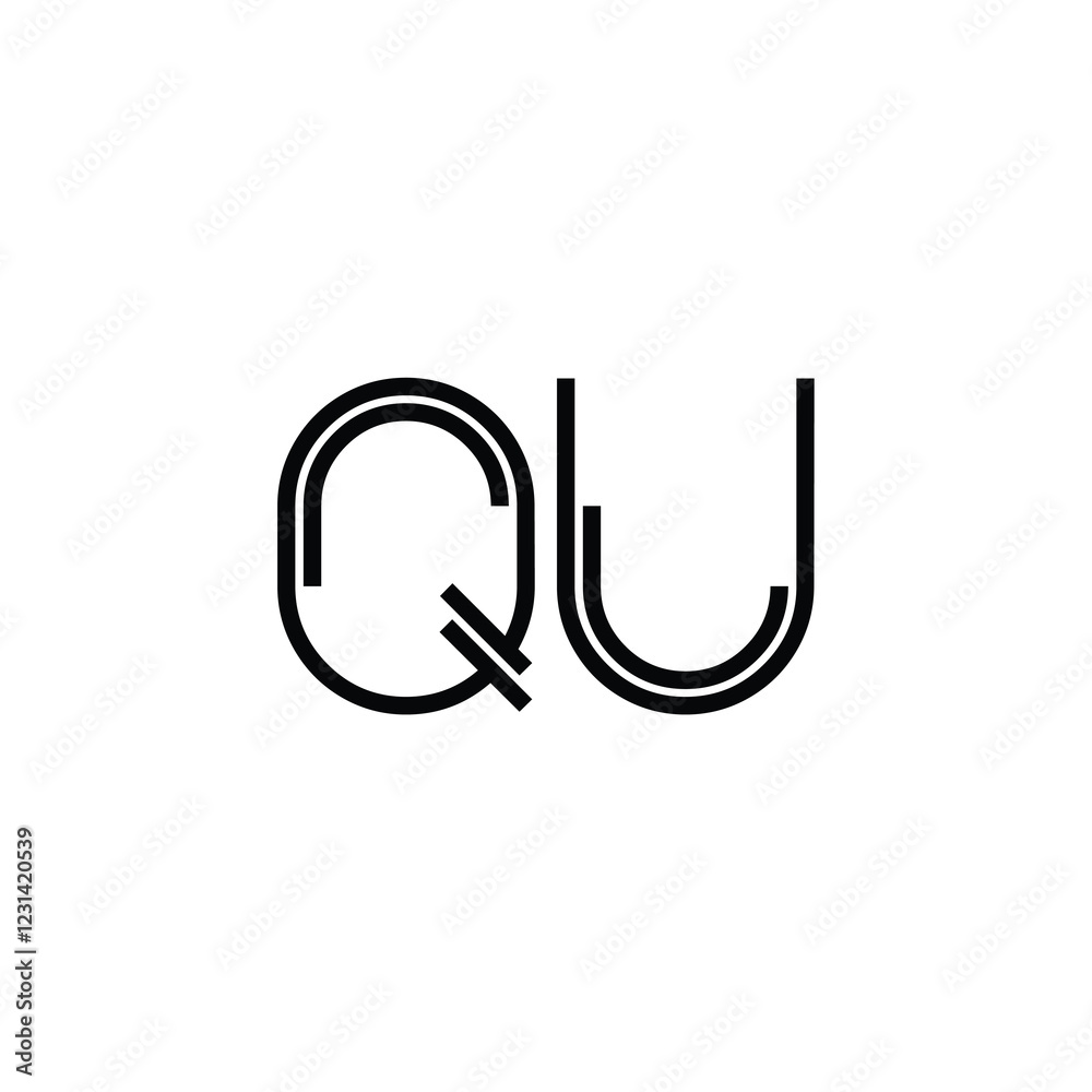 QU monogram logo design letter text name symbol monochrome logotype alphabet character simple logo QU monogram logo design letter text name symbol monochrome logotype alphabet character simple logo