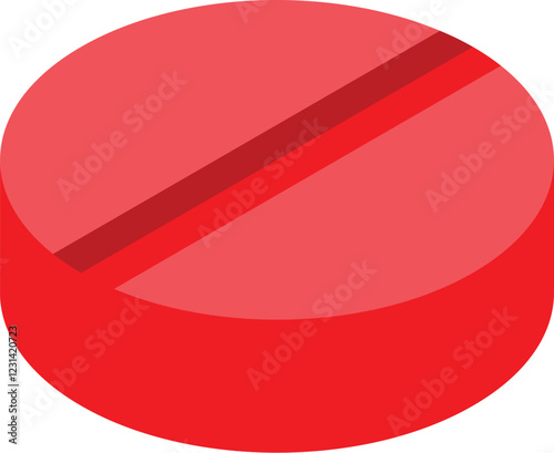 Red pill representing medicine, healthcare, pharmaceutical industry and treatment of diseases
