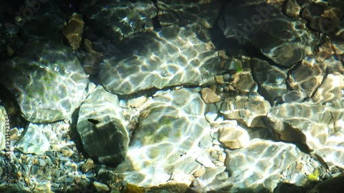 Crystal clear natural pool with turquoise color in Ban Tha Chang Spring or Bhan nam pood at Khao Yai National park.Nature background.  photo