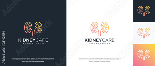 Kidney logo design. Kidney internal organ logo design vector icon