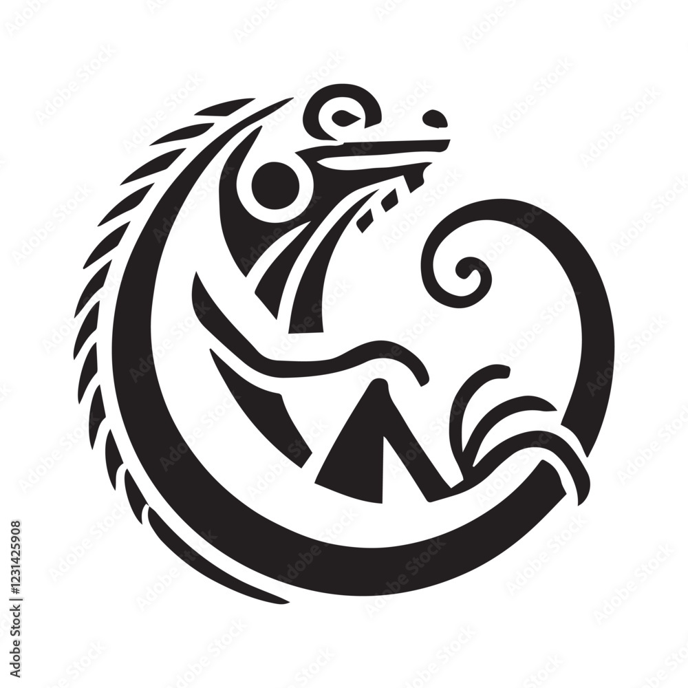 Naklejka premium 2d iguana logo on white background