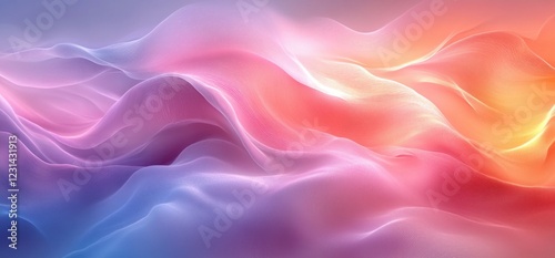 Abstract Minimalist Wave Design in Soft Pastel Colors and Gentle Gradients for a Calm Modern Background