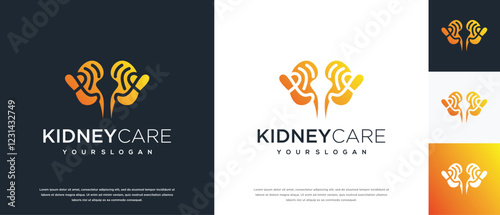 Kidney logo design. Kidney internal organ logo design vector icon