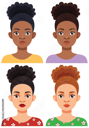 Diverse Female Avatars Collection