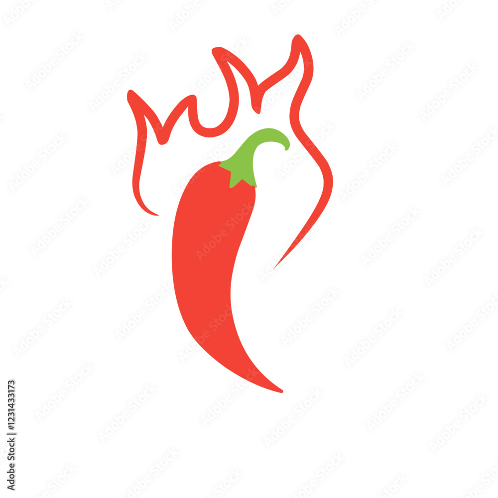 Obraz premium chili fire vector illustration