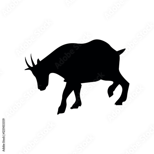 Goat Silhouette had sharp horn