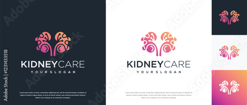 Kidney logo design. Kidney internal organ logo design vector icon