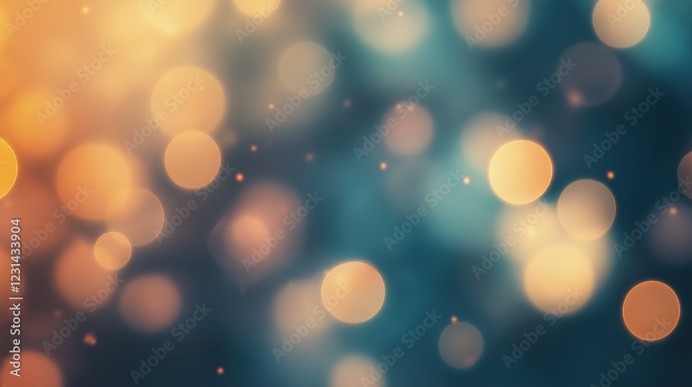 Obraz premium Abstract Bokeh Background with Orange, Yellow, Teal, and Blue Lights