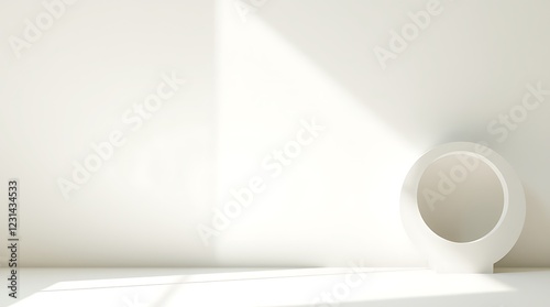 an off-white vase against an off-white wall