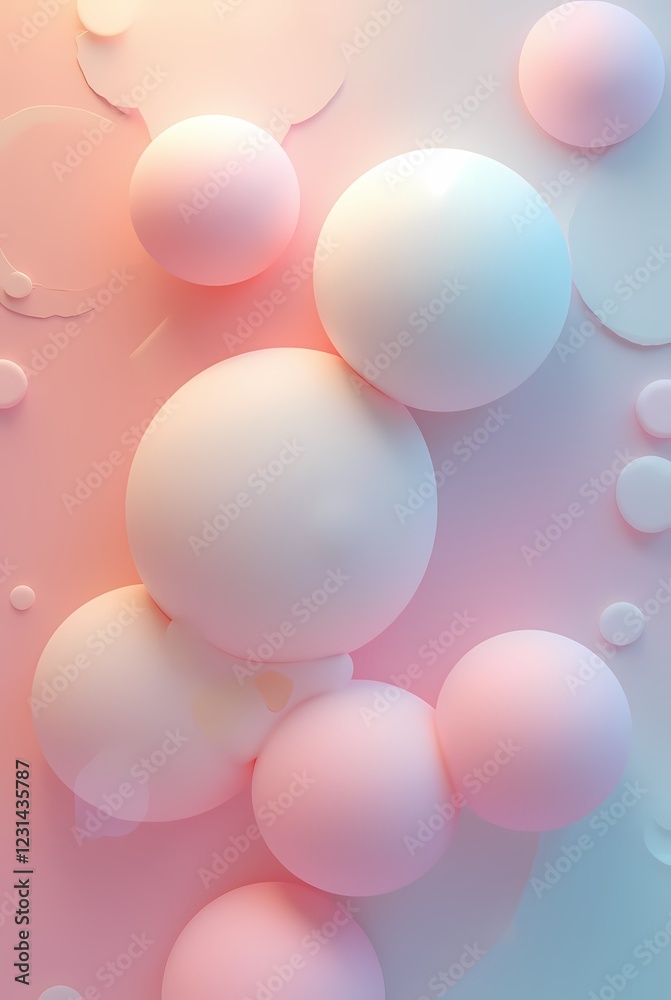 Abstract composition of overlapping circles and squares creating a sense of depth in pastel colors Abstract composition of overlapping circles and squares creating a sense of depth in pastel colors