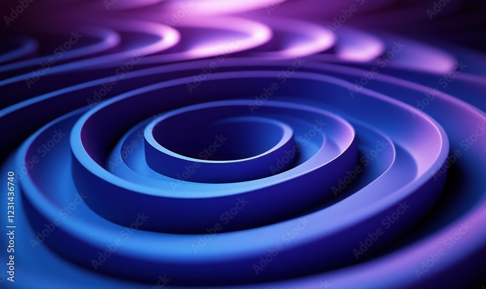 Minimalist Abstract Design with Concentric Circles in Blue and Purple Minimalist Abstract Design with Concentric Circles in Blue and Purple