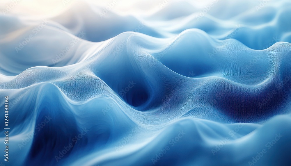 Minimalist Abstract Artwork with Wavy Blue Lines and Smooth Gradients Minimalist Abstract Artwork with Wavy Blue Lines and Smooth Gradients