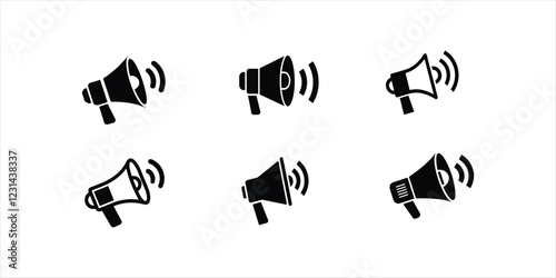 Megaphone, Loudspeaker, speaker, bullhorn alert vector illustration on white background. Advertising and business promotion symbol.