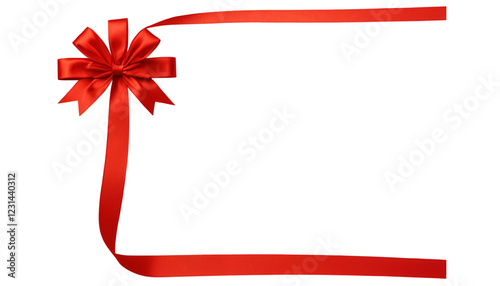 Red ribbon for Christmas gift version 4