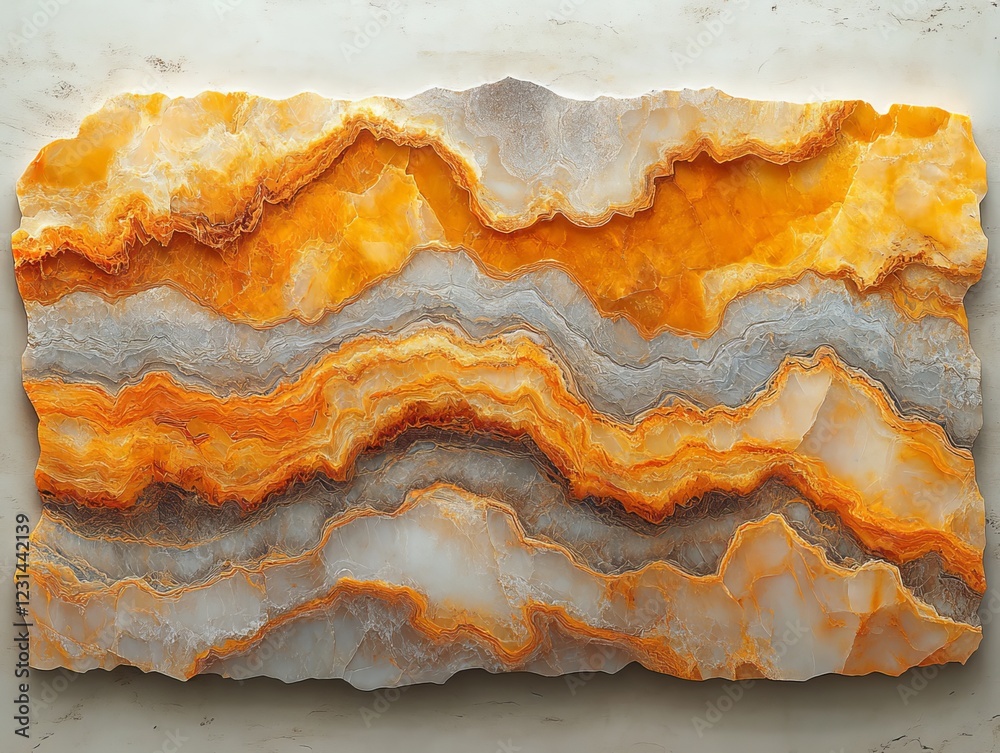 Obraz premium Abstract Orange and Grey Onyx Marble Slab Texture Background