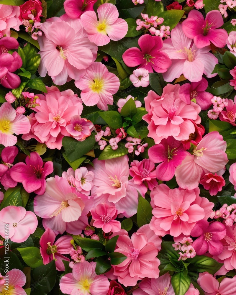 Vibrant Floral Background with Pink and Soft Blooming Flowers