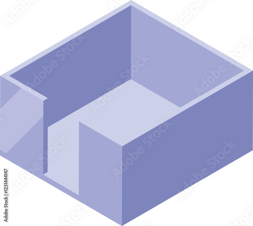 Purple empty sticky note dispenser, perfect for keeping your desk tidy and remembering important tasks