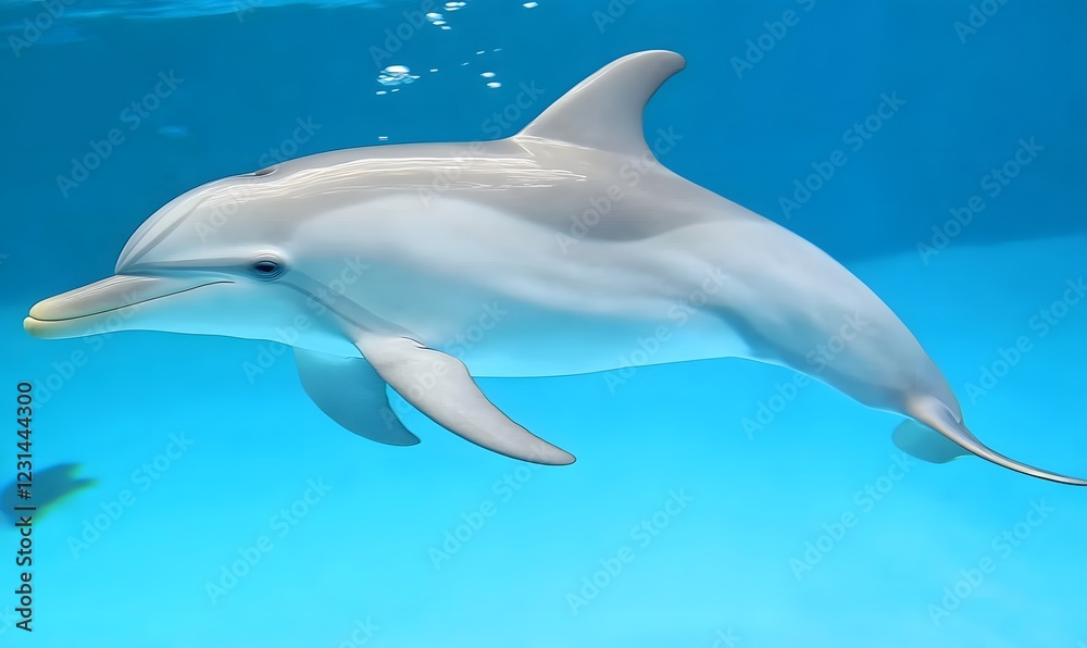 Fototapeta premium dolphin swimming gracefully in the ocean, Generative AI