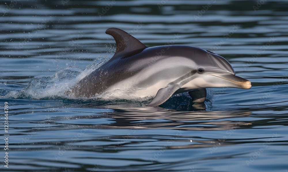Fototapeta premium dolphin swimming gracefully in the ocean, Generative AI