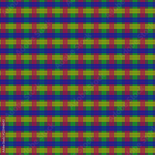 Colorful Plaid Pattern, Geometric Plaid Design