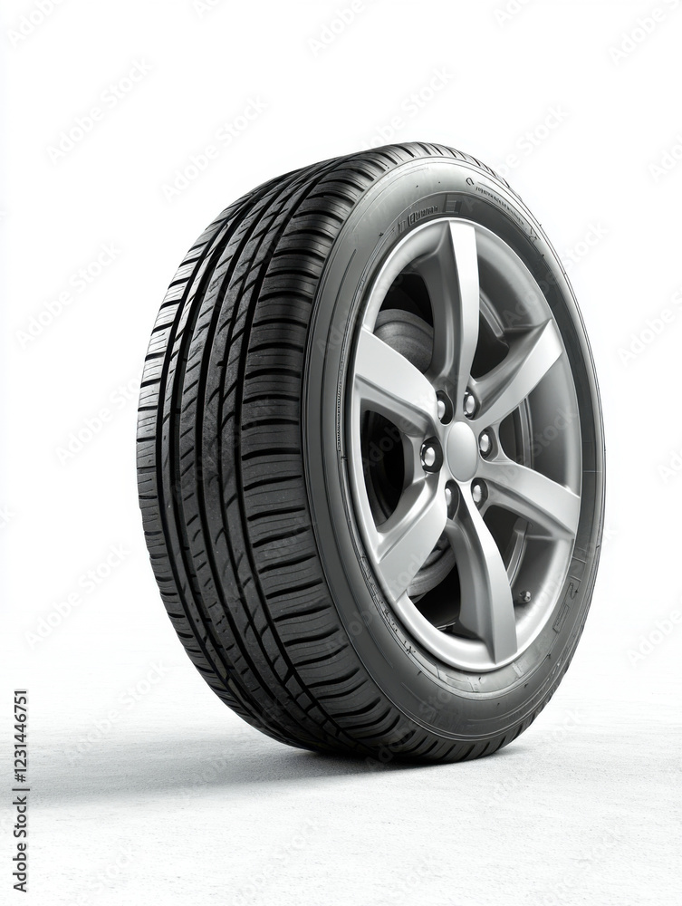 Sleek modern tire design showcased on a clean background for automotive enthusiasts and manufacturers Sleek modern tire design showcased on a clean background for automotive enthusiasts and manufacturers