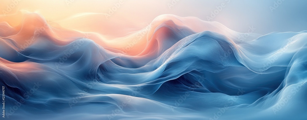 Obraz premium Abstract Digital Art with Flowing Lines and Pastel Colors for Modern Background