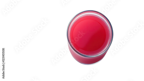 Refreshing homemade berry juice in a glass with vibrant colors captured from above