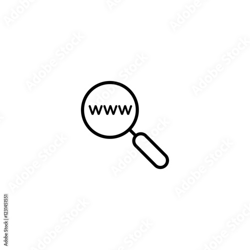 Searching website icon vector in line stroke on white background