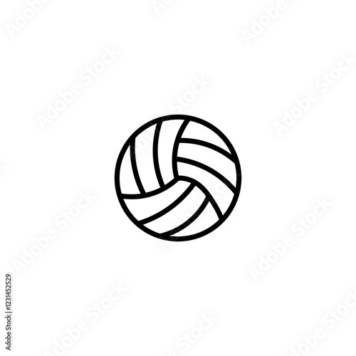 Volleyball icon vector in line stroke on white background