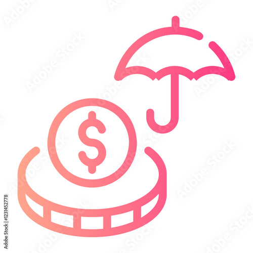 invesment insurance Line Gradient Icon