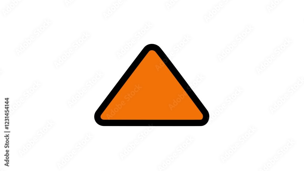 Warning sign caution board on solid white background. Exclamation mark and attention sign animation inside a triangular shape, indicating caution. Warning sign caution board on solid white background. Exclamation mark and attention sign animation inside a triangular shape, indicating caution.
