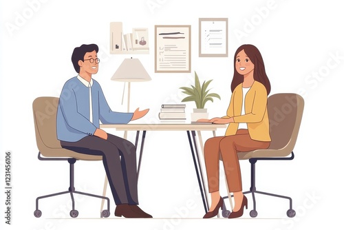 Psychology, Happy asian young couple, patient consulting problem mental health with psychologist, psychiatrist at clinic together, relationship