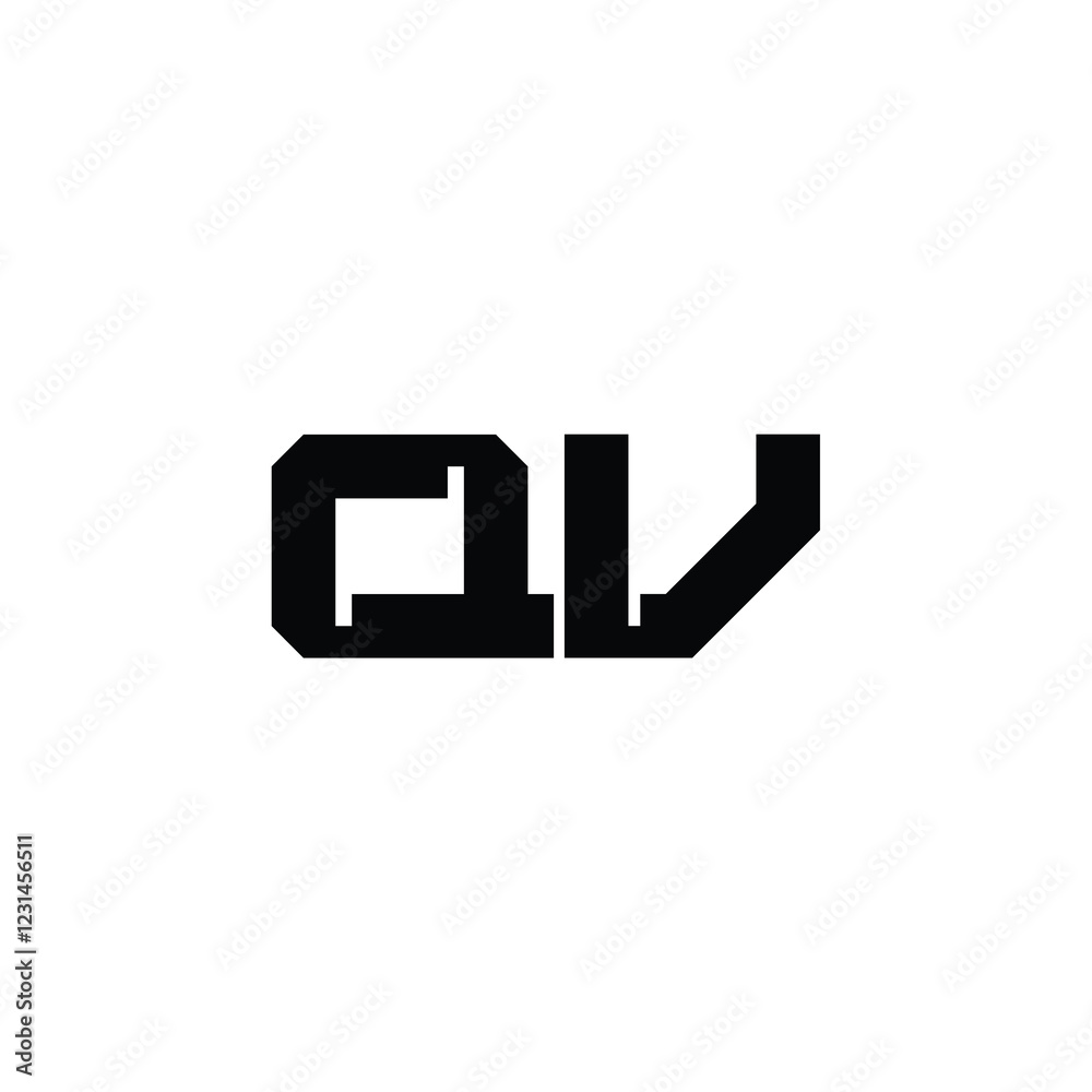 QV monogram logo design letter text name symbol monochrome logotype alphabet character simple logo QV monogram logo design letter text name symbol monochrome logotype alphabet character simple logo