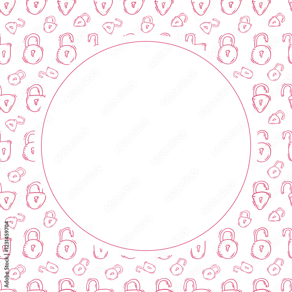 padlock frame. doodle padlock circle frame. hand drawn padlock frame background. padlock background padlock frame. doodle padlock circle frame. hand drawn padlock frame background. padlock background