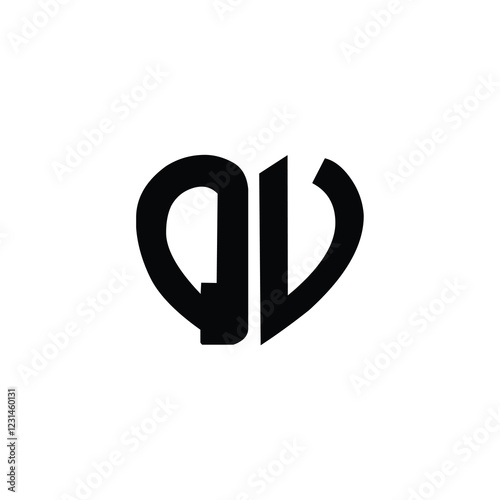 QV monogram logo design letter text name symbol monochrome logotype alphabet character simple logo