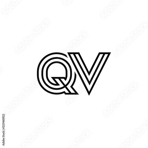 QV monogram logo design letter text name symbol monochrome logotype alphabet character simple logo