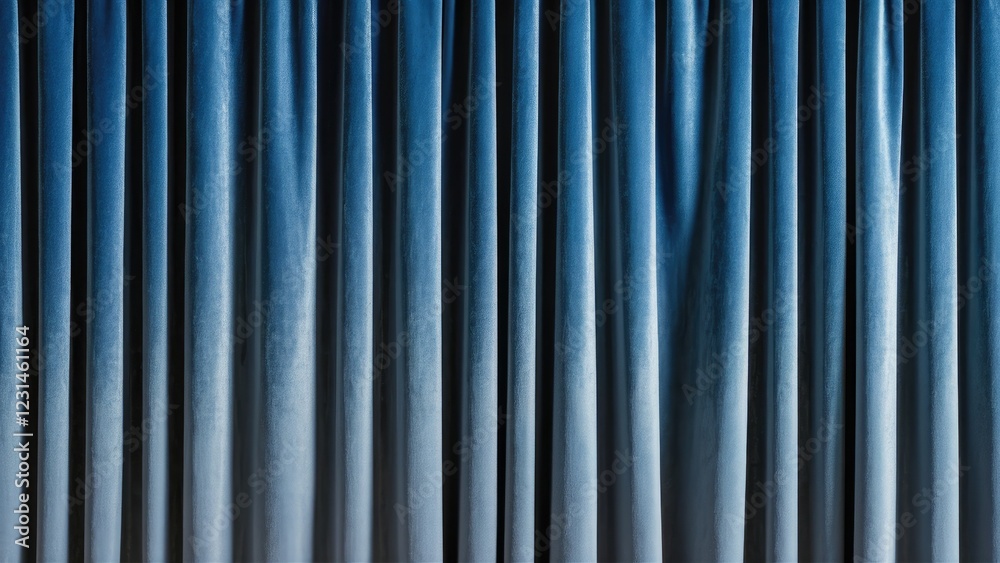 Luxurious deep blue velvet curtains create a soothing abstract backdrop with rich textures and elegant folds, enhancing sophistication and calmness. Luxurious deep blue velvet curtains create a soothing abstract backdrop with rich textures and elegant folds, enhancing sophistication and calmness.