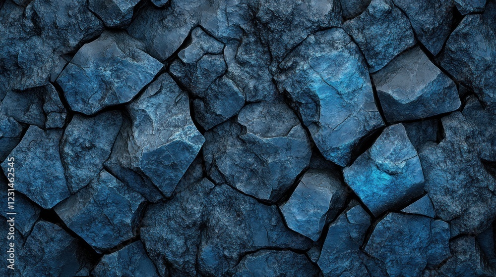 Fototapeta premium Dark blue rough stone texture background.