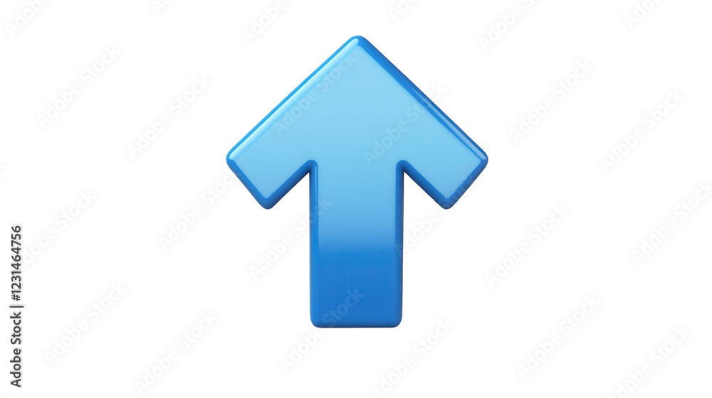 Blue upward arrow symbol used for navigation or indicating growth in graphical user interface design Blue upward arrow symbol used for navigation or indicating growth in graphical user interface design