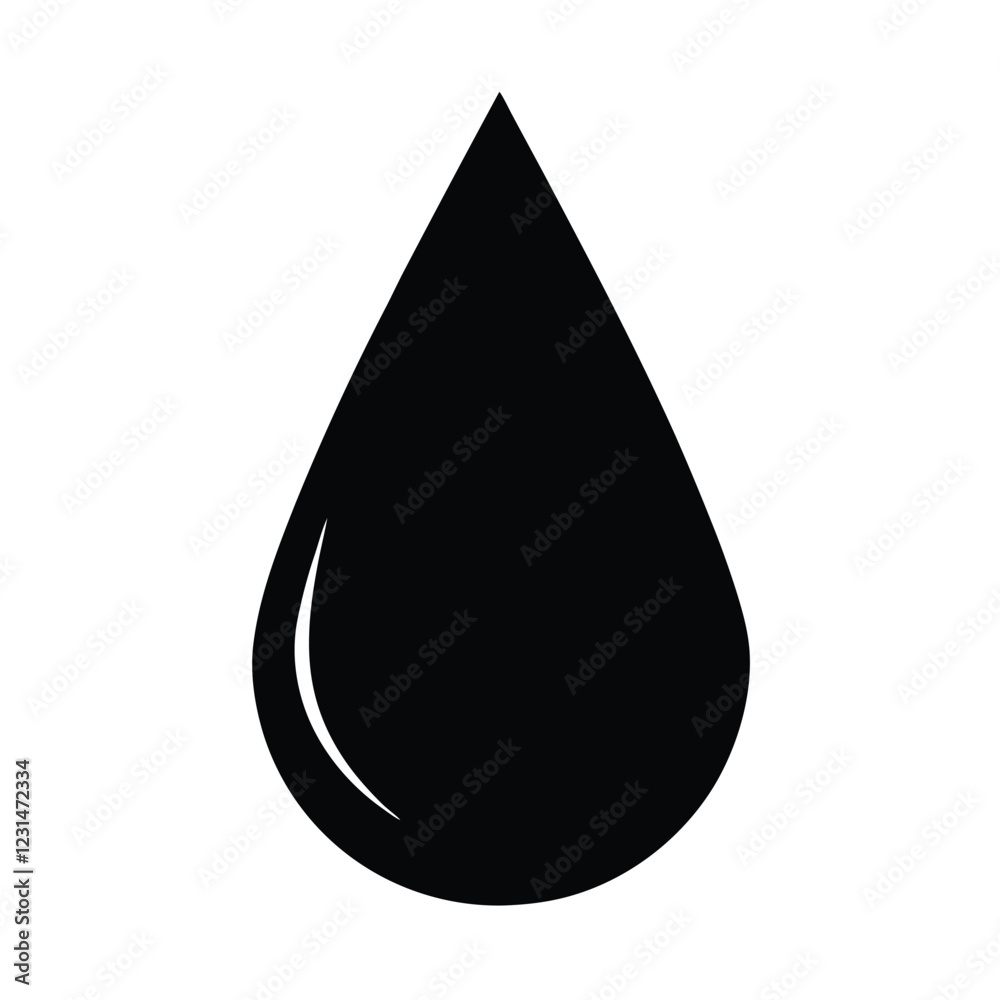 Water drop silhouette isolated on white background Water drop silhouette isolated on white background