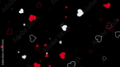 Romantic love heart particle overlay animation, valentine motion graphic background