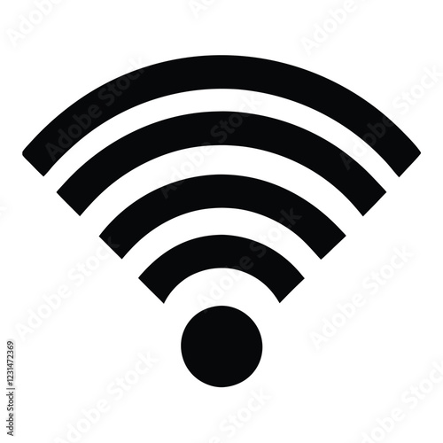 WiFi icon silhouette isolated on white background