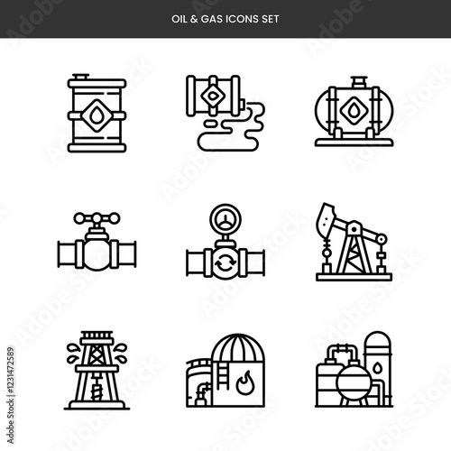 Oil & Gas Icons Set