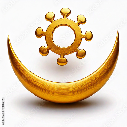 gold symbol harmony isloated on white 