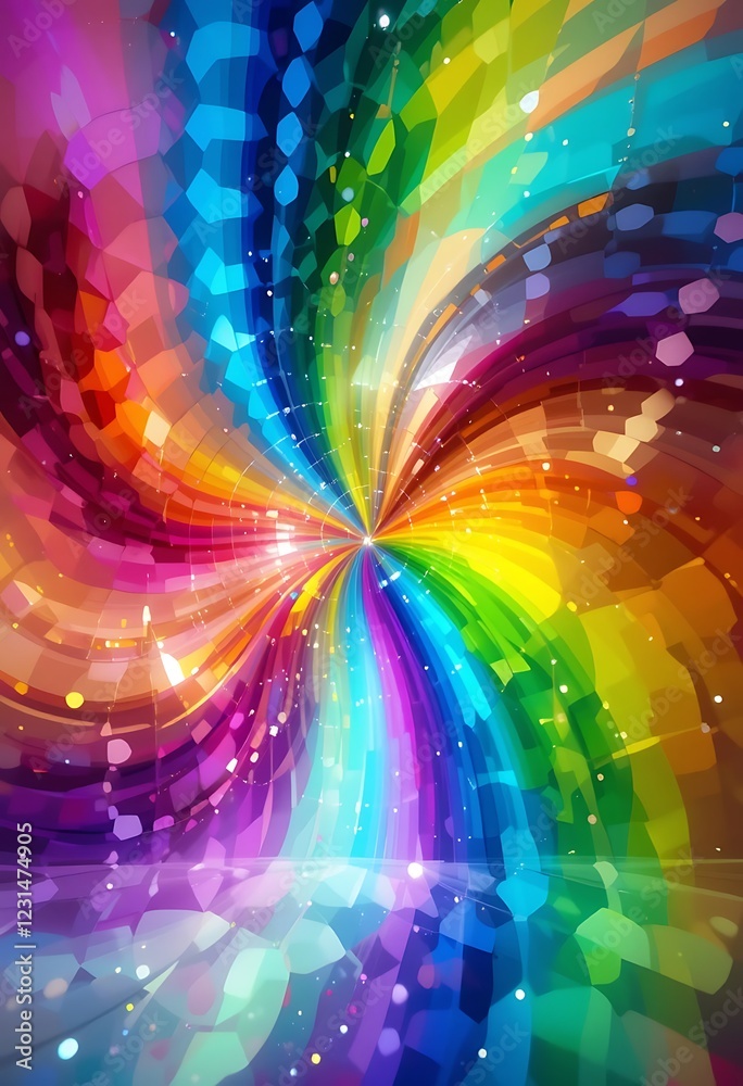 Obraz premium Abstract Rainbow Swirl Colorful Light Energy Design