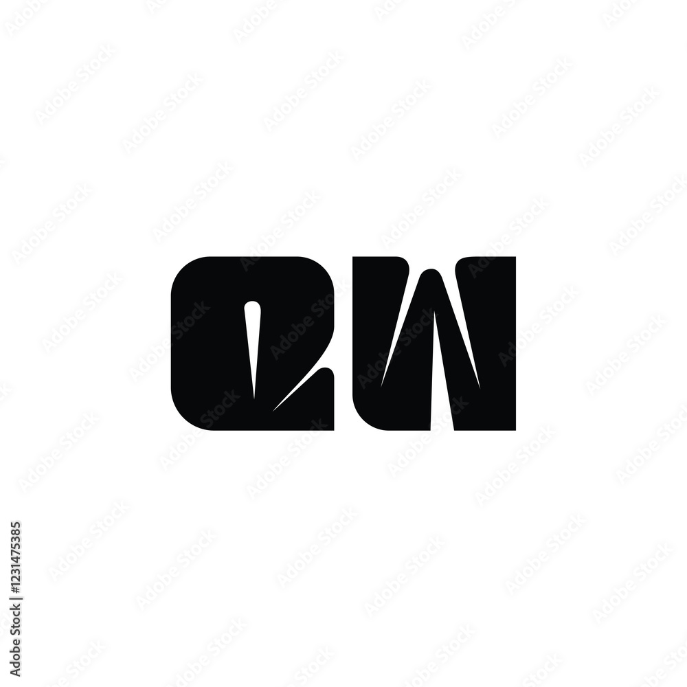 QW monogram logo design letter text name symbol monochrome logotype alphabet character simple logo QW monogram logo design letter text name symbol monochrome logotype alphabet character simple logo